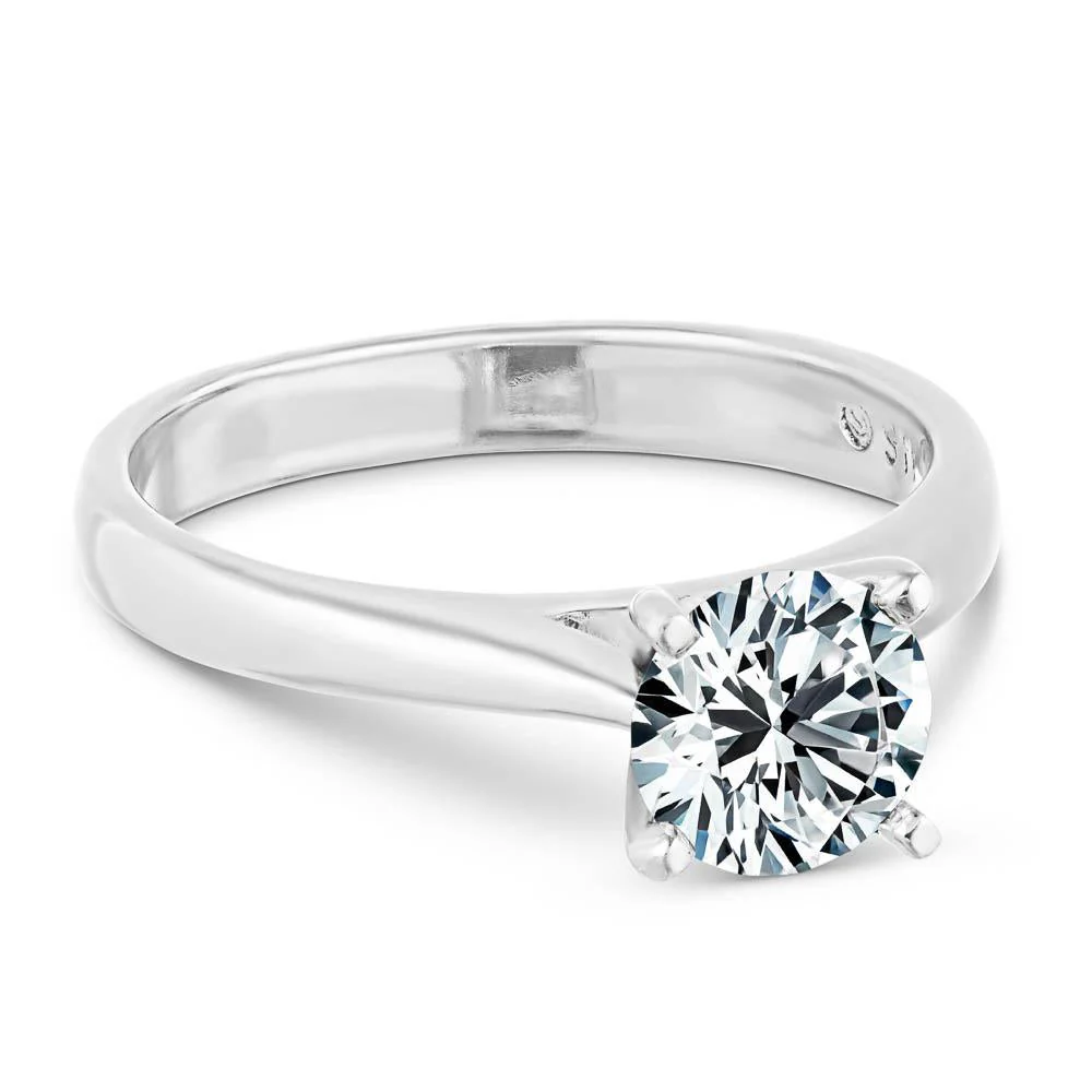 Jamie Lab Grown Diamond Cathedral Solitaire Engagement Ring