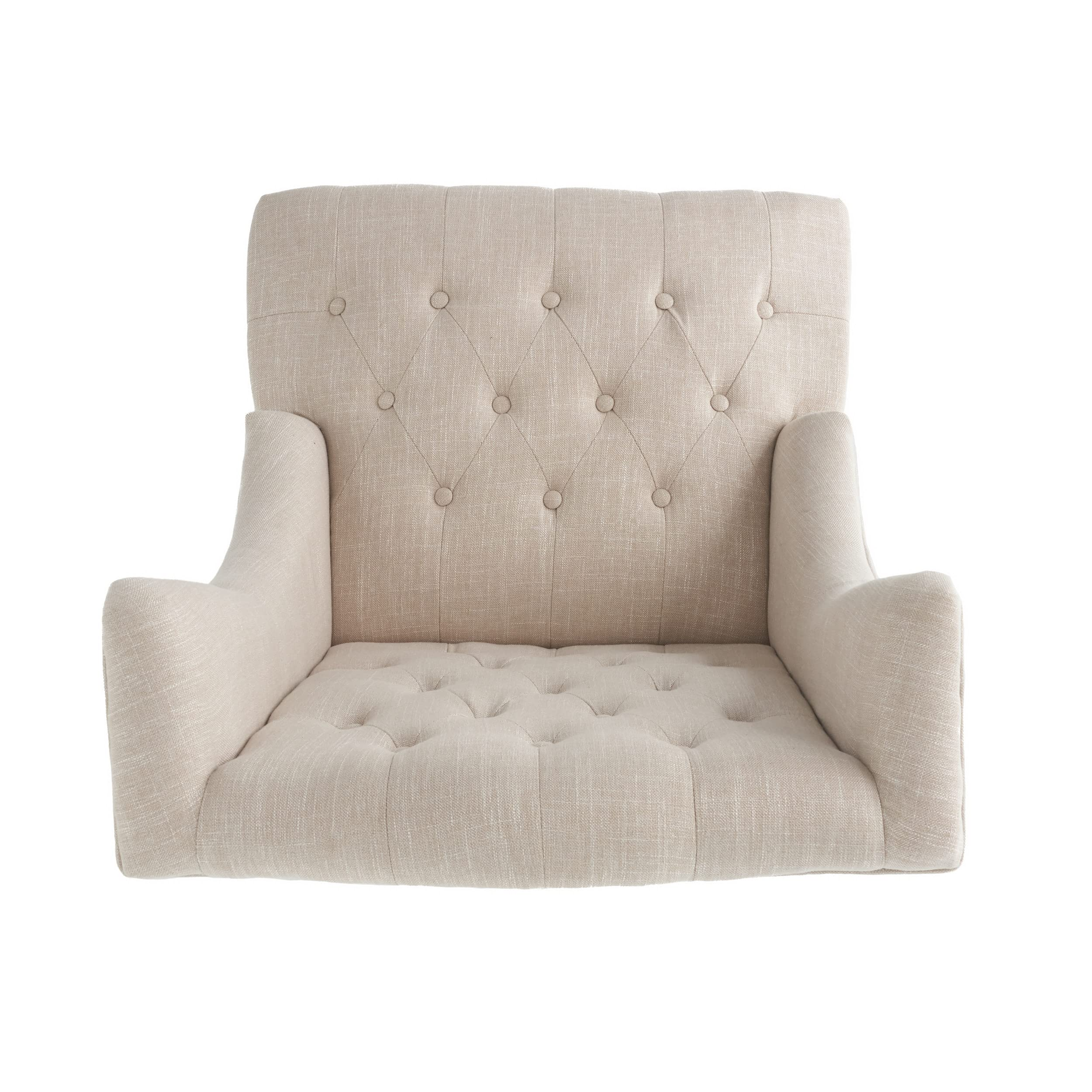 Great Deal Furniture Clarice Tall Wingback Tufted Fabric Accent