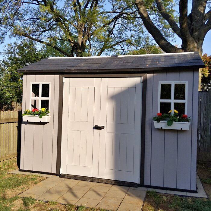 Oakland 11 ft. W x 7.5 ft. D Plastic Storage Shed