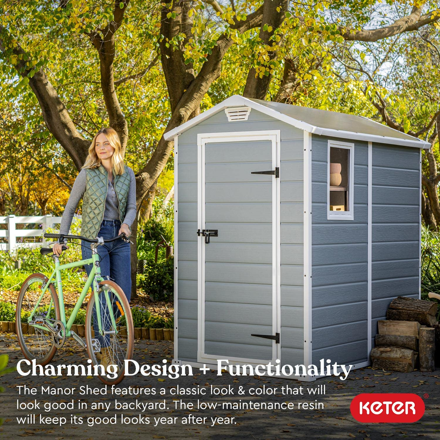 4x6 Resin Storage Shed Kit-Perfect to Store Patio Furniture