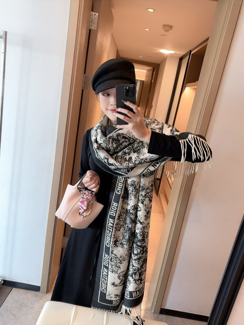 Dior Toile Print Cashmere Scarf Grey product images