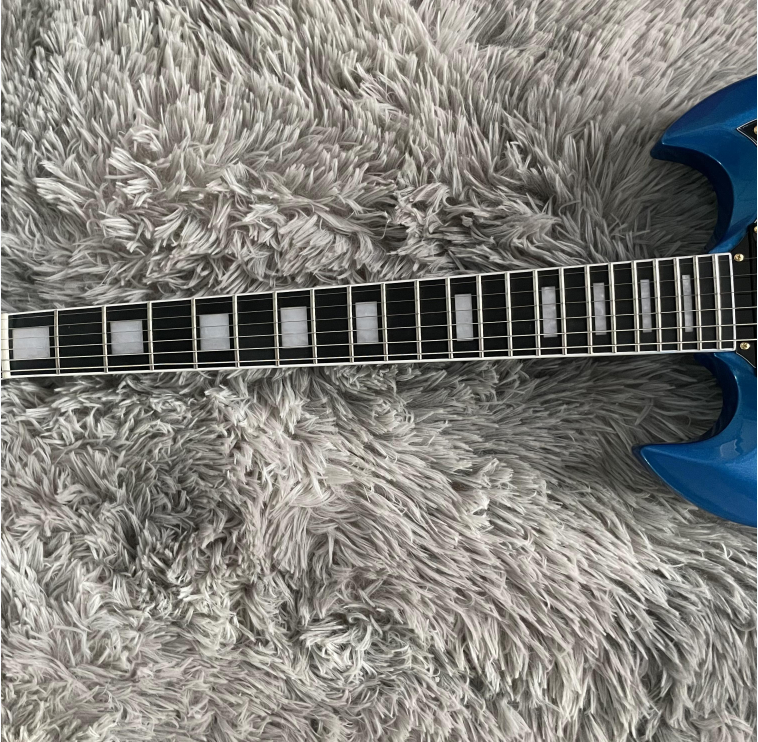 Electric Guitar Blue Small Vibrat HHH Pickups Bone Nut mahogany body