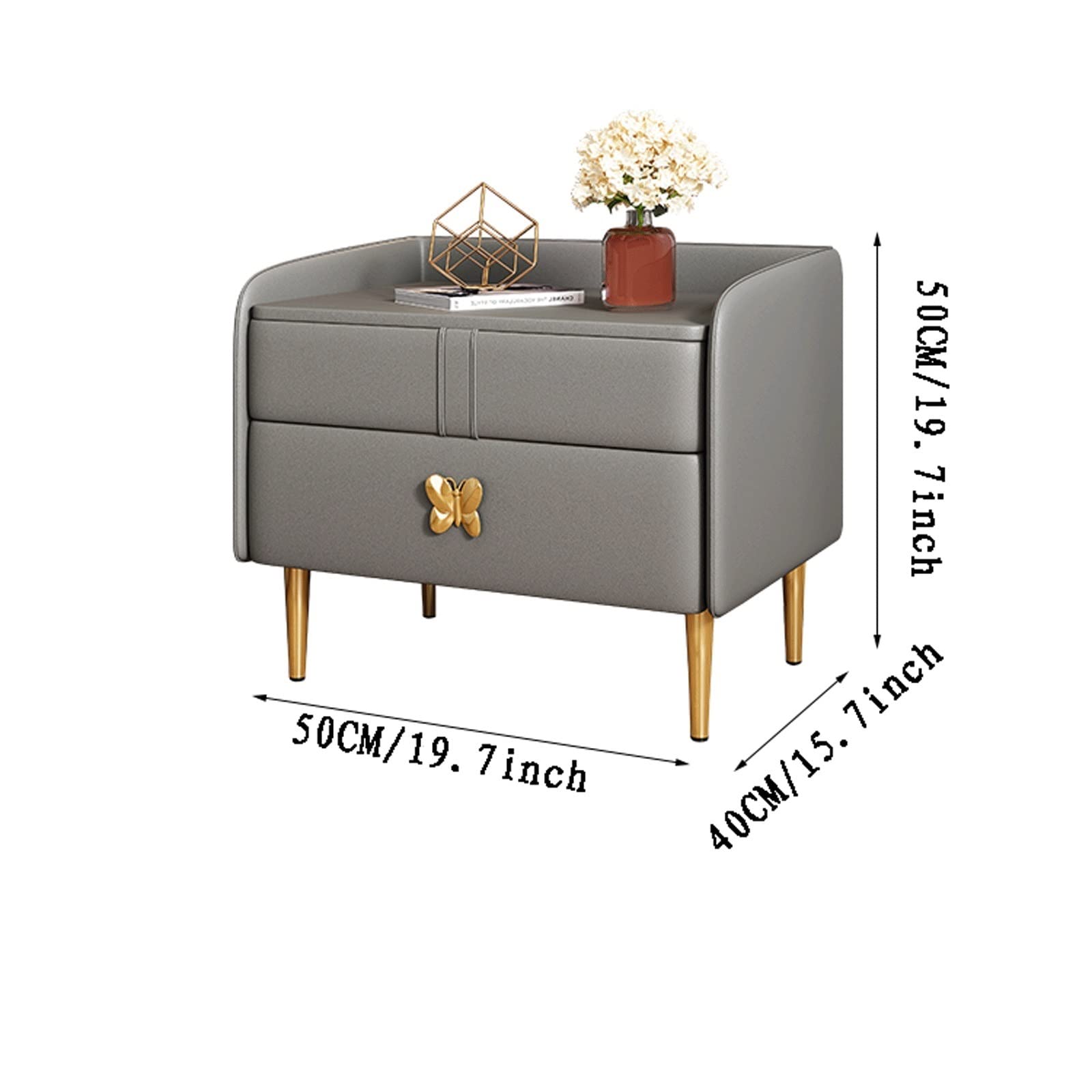Night Stand with Storage Shelf Country Farmhouse Nightstand