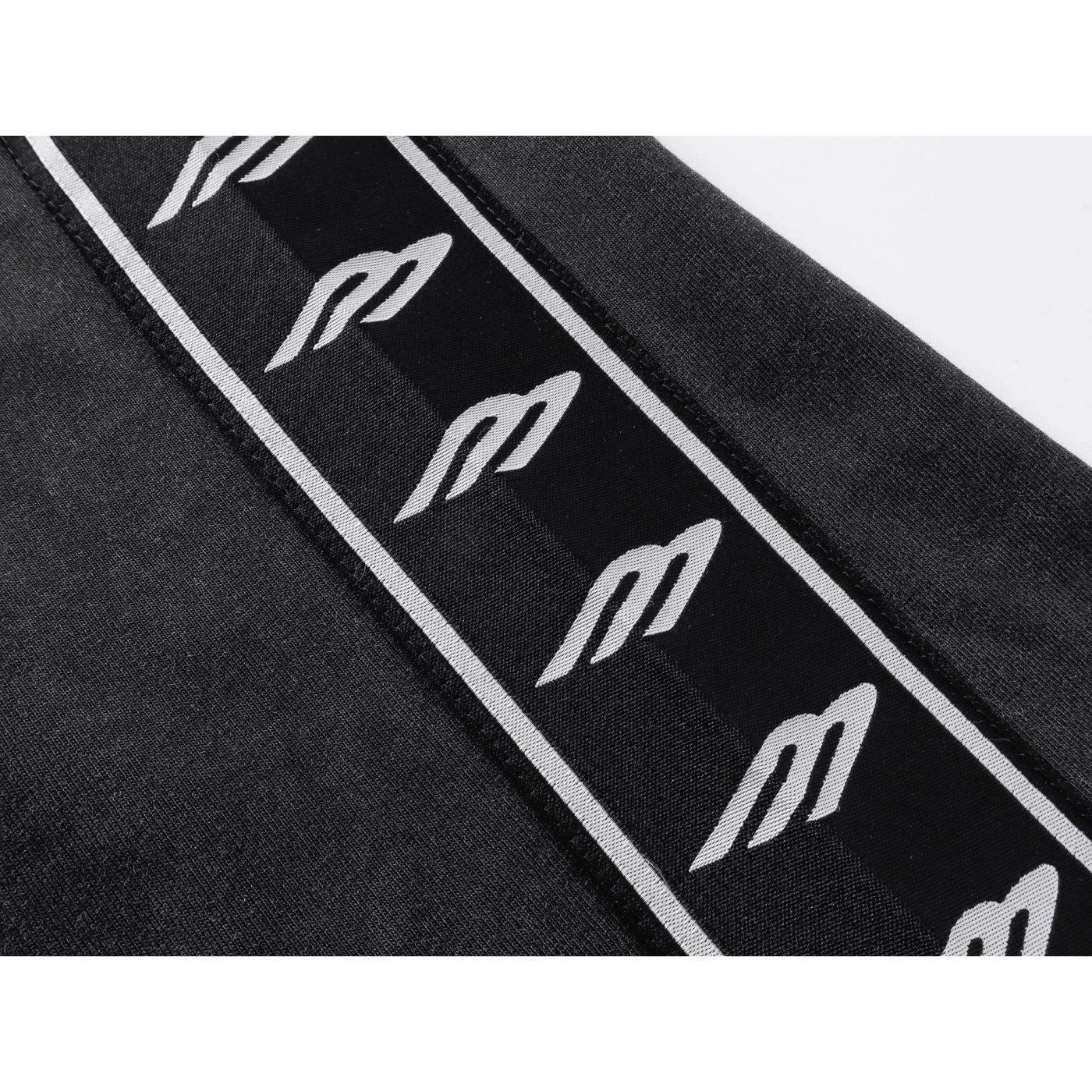 Balenciaga Washed & Distressed T-Shirt With 3B Artistic Webbing Accents Sleeves Black/Grey