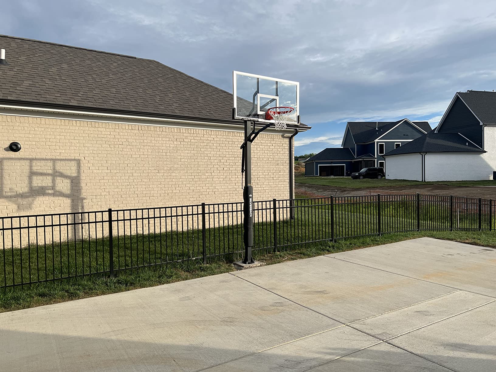 Ground Basketball Hoop with Adjustable-Height Tempered Glass