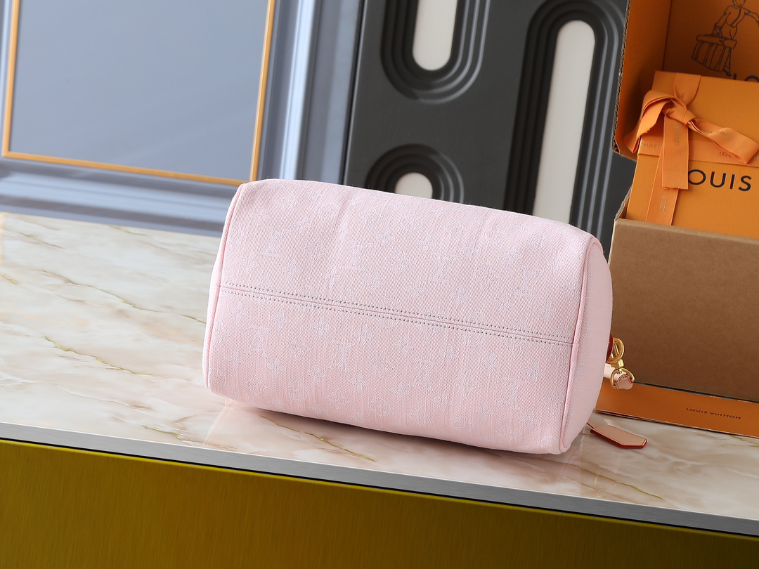 Louis Vuitton Speedy30 Bandoulière Monogram Jacquard Denim Pink