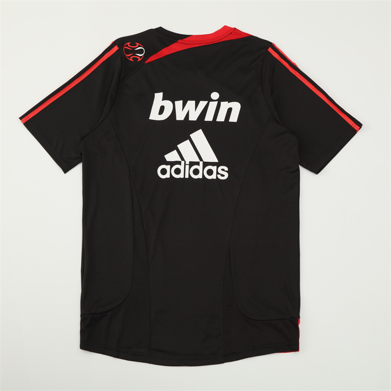 2007/08 AC Milan Retro Short Sleeves Training Jersey - Black