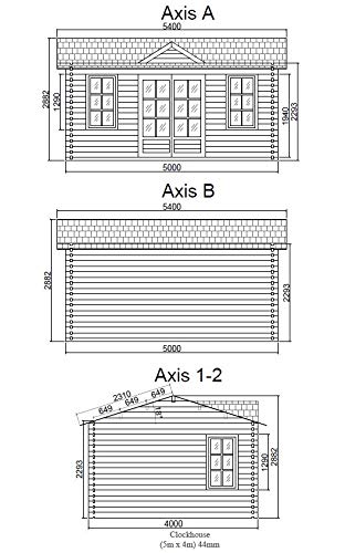 Log Cabin CLOCKHOUSE 4x3m
