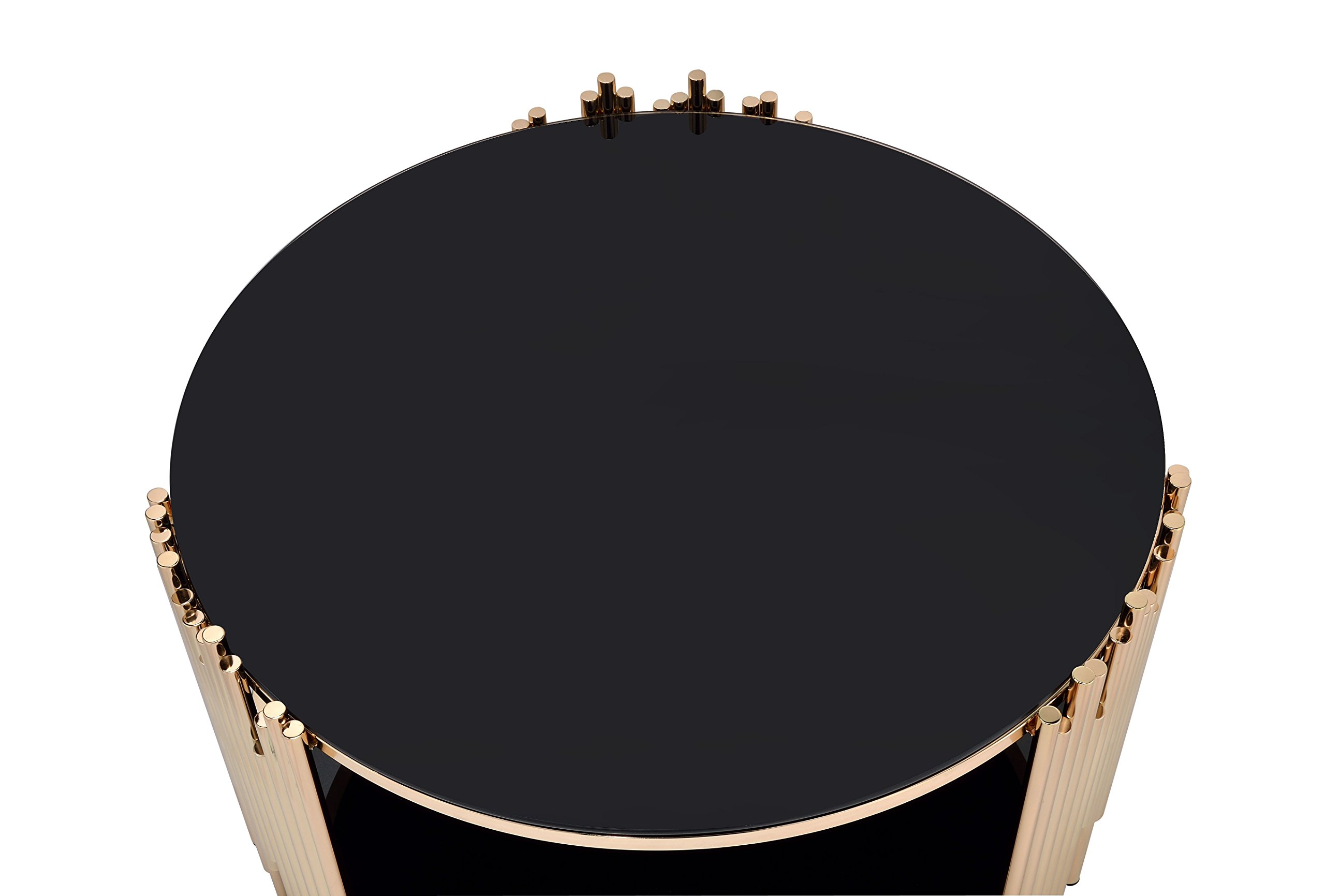 Tanquin Coffee Table - Gold & Black Glass