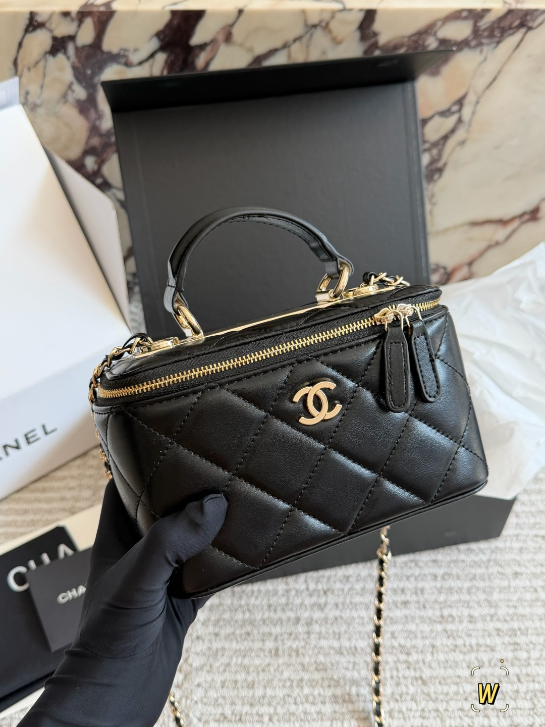 Chanel Evening Box Bag Leather