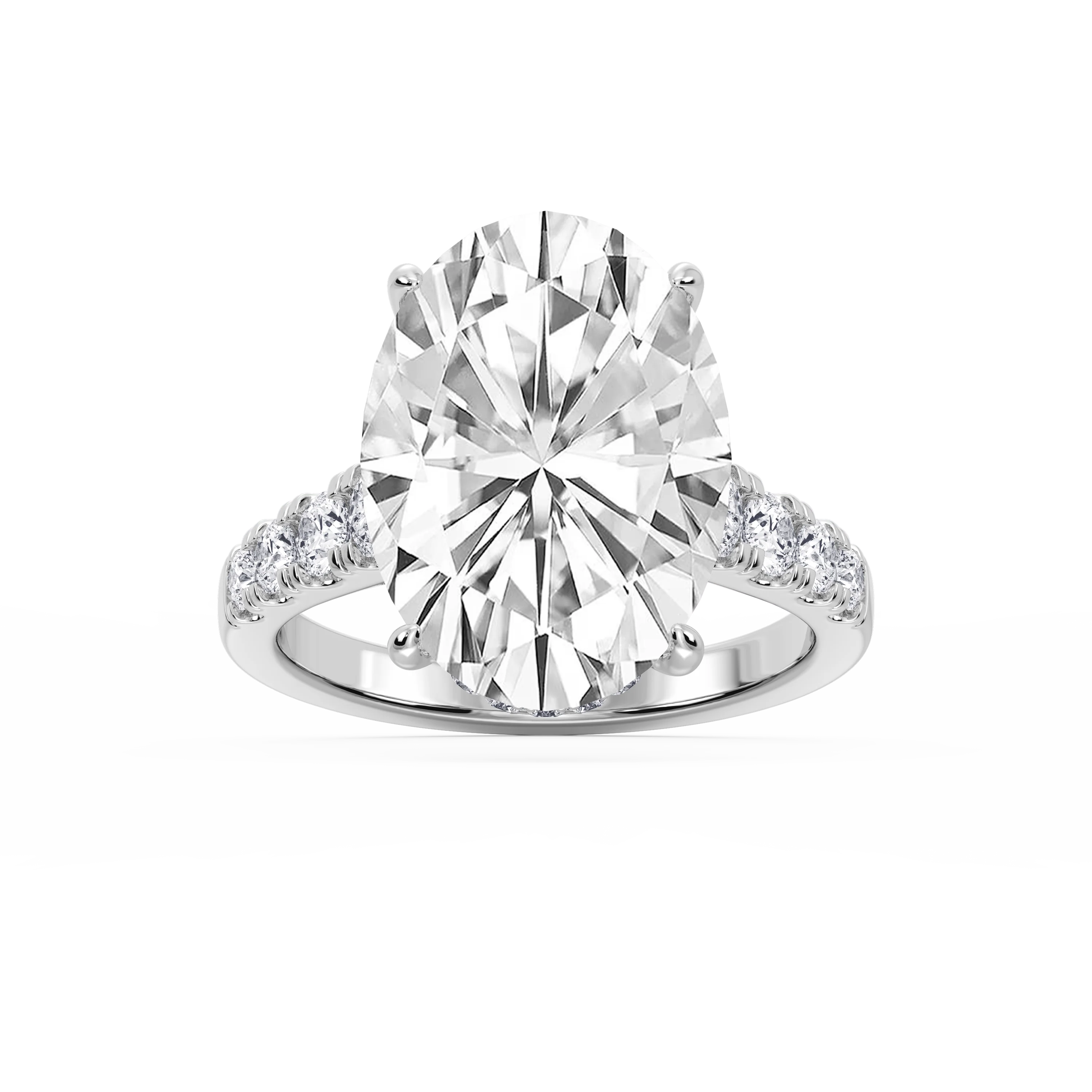 Hayley 10 ⁷⁄₈ ctw Oval Lab Grown Diamond Pave Hidden Halo Engagement Ring - Signature Collection