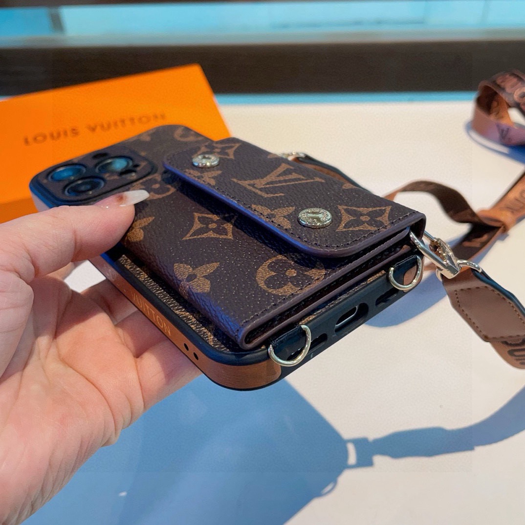 LV Classic Monogram Crossbody Card Holder Phone Case