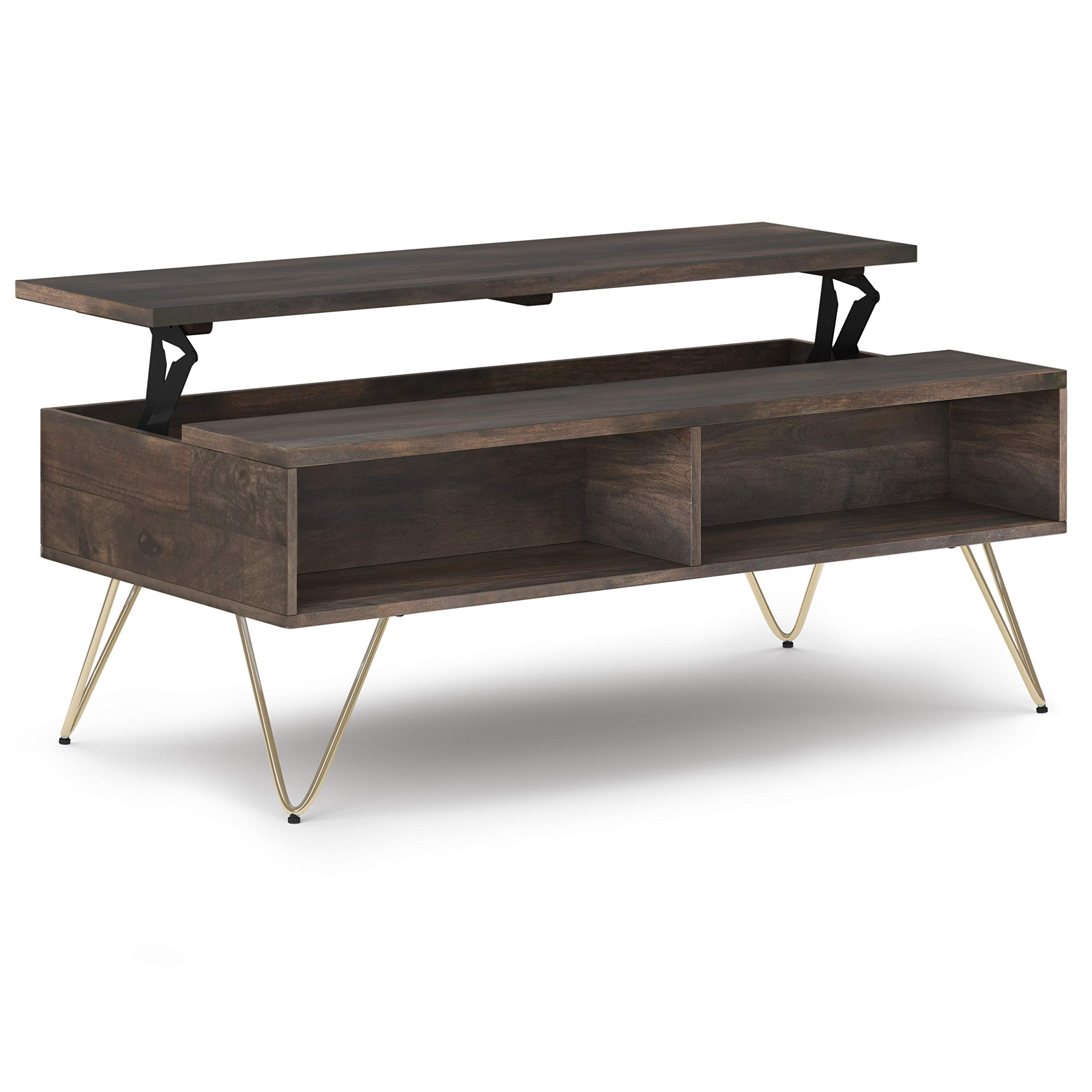 48" Wide Rectangle Industrial Contemporary Lift Top Coffee