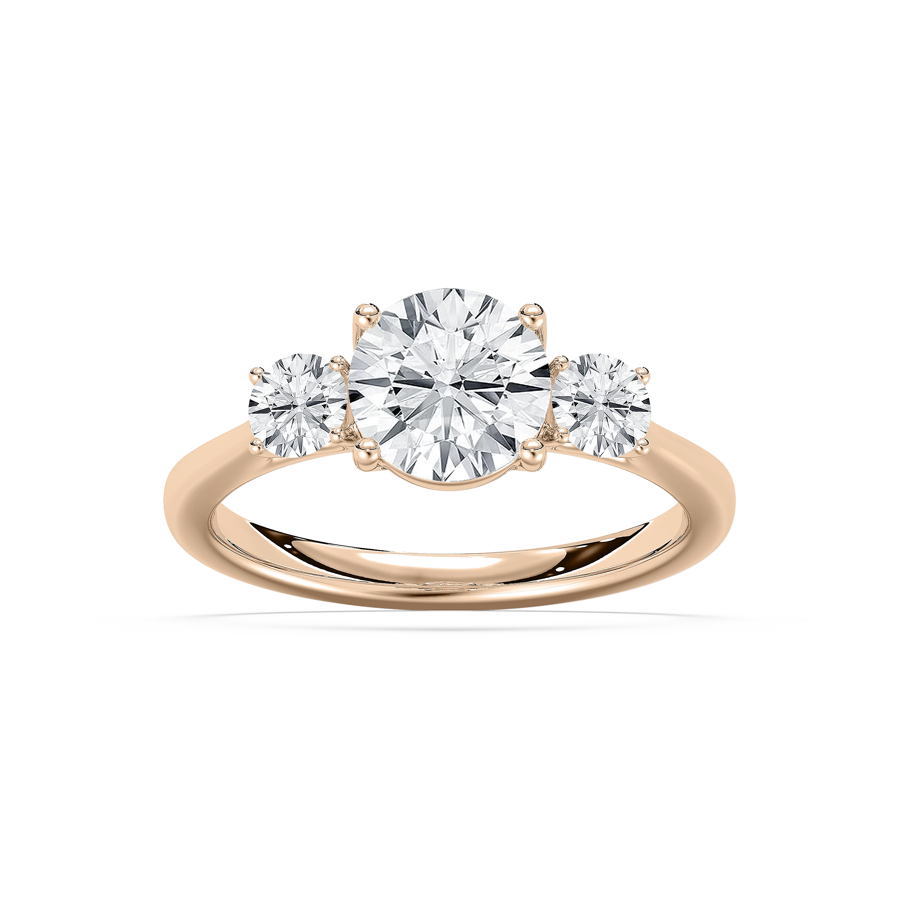 Annie 2 ctw Round Lab Grown Diamond U-Shaped Three Stone Engagement Ring