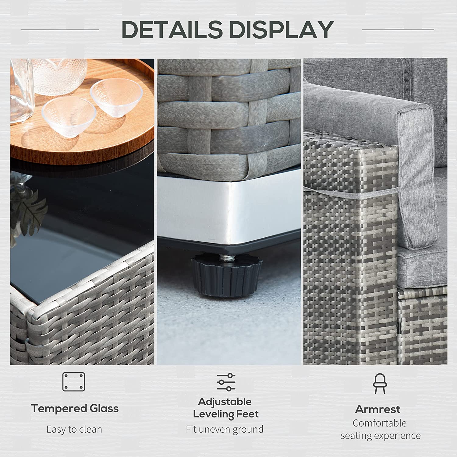 7 Pcs Rattan Furniture Set