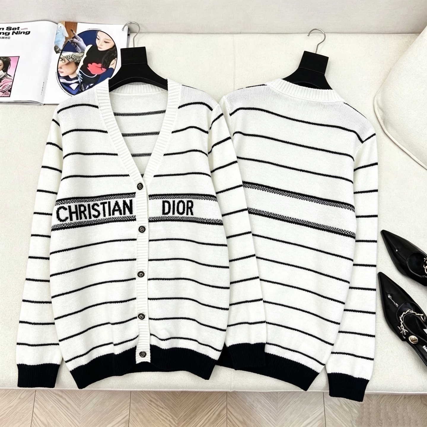 Dior Marinière V‑Neck Cardigan