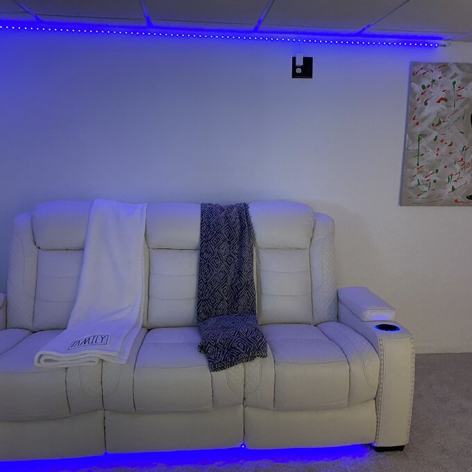85.25'' Wide Home Theater Sofa with Cup Holder