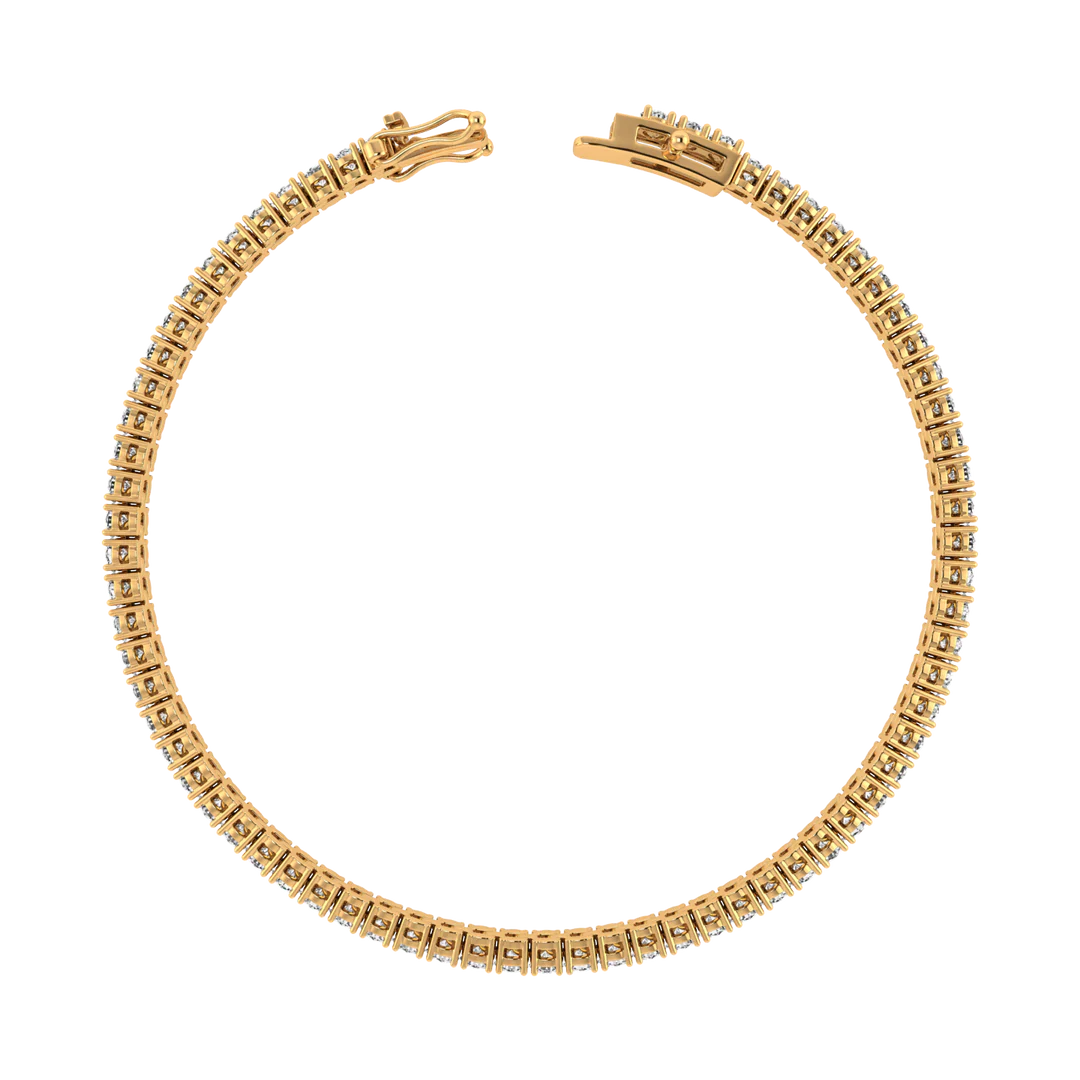 4 Prong Round Tennis Bracelet Double Safety