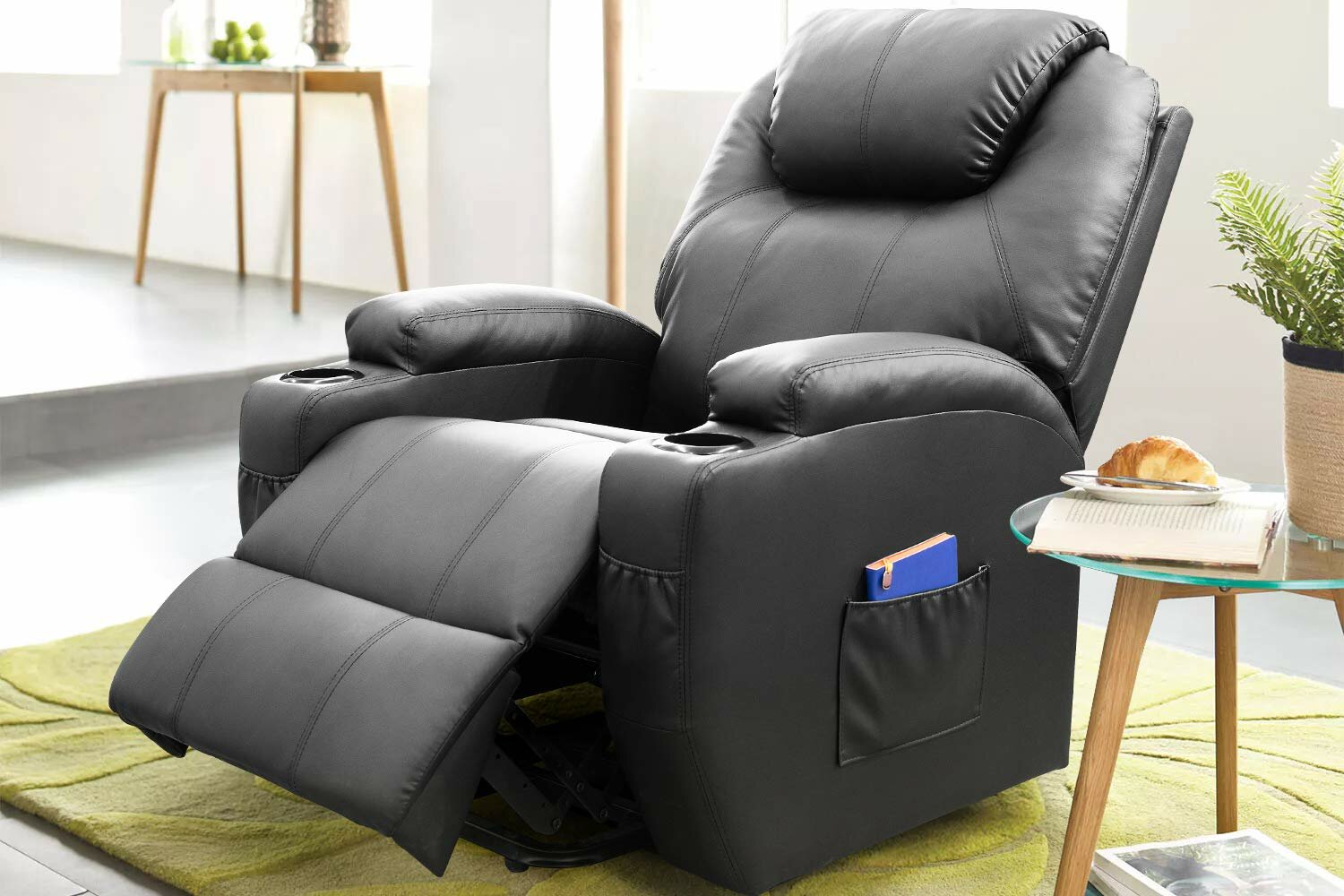 Faux Leather Power Lift Recliner Chair with Massage and Heating