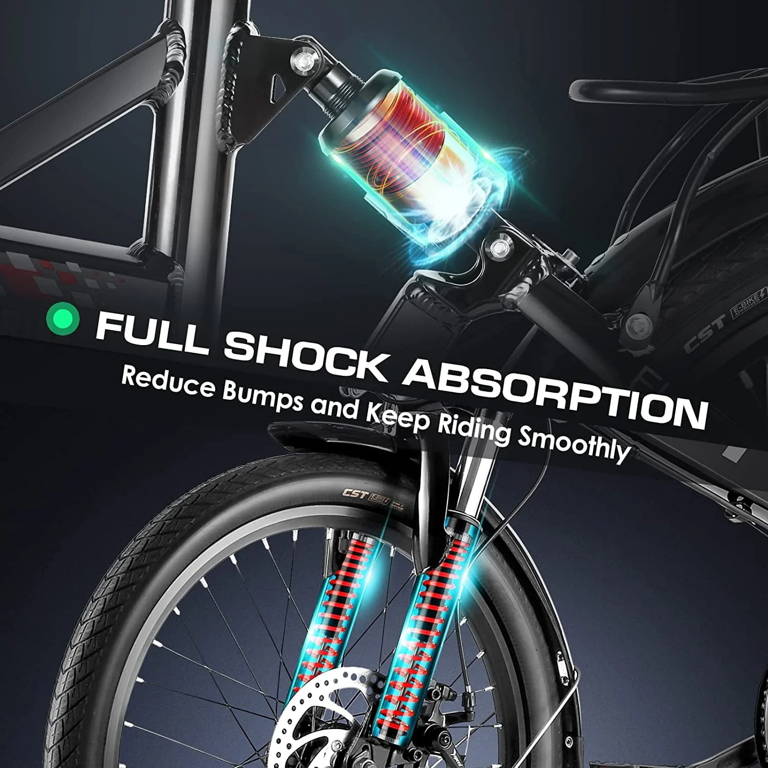 Vivi 20in Folding Electric Bike, 500W, Full Suspension