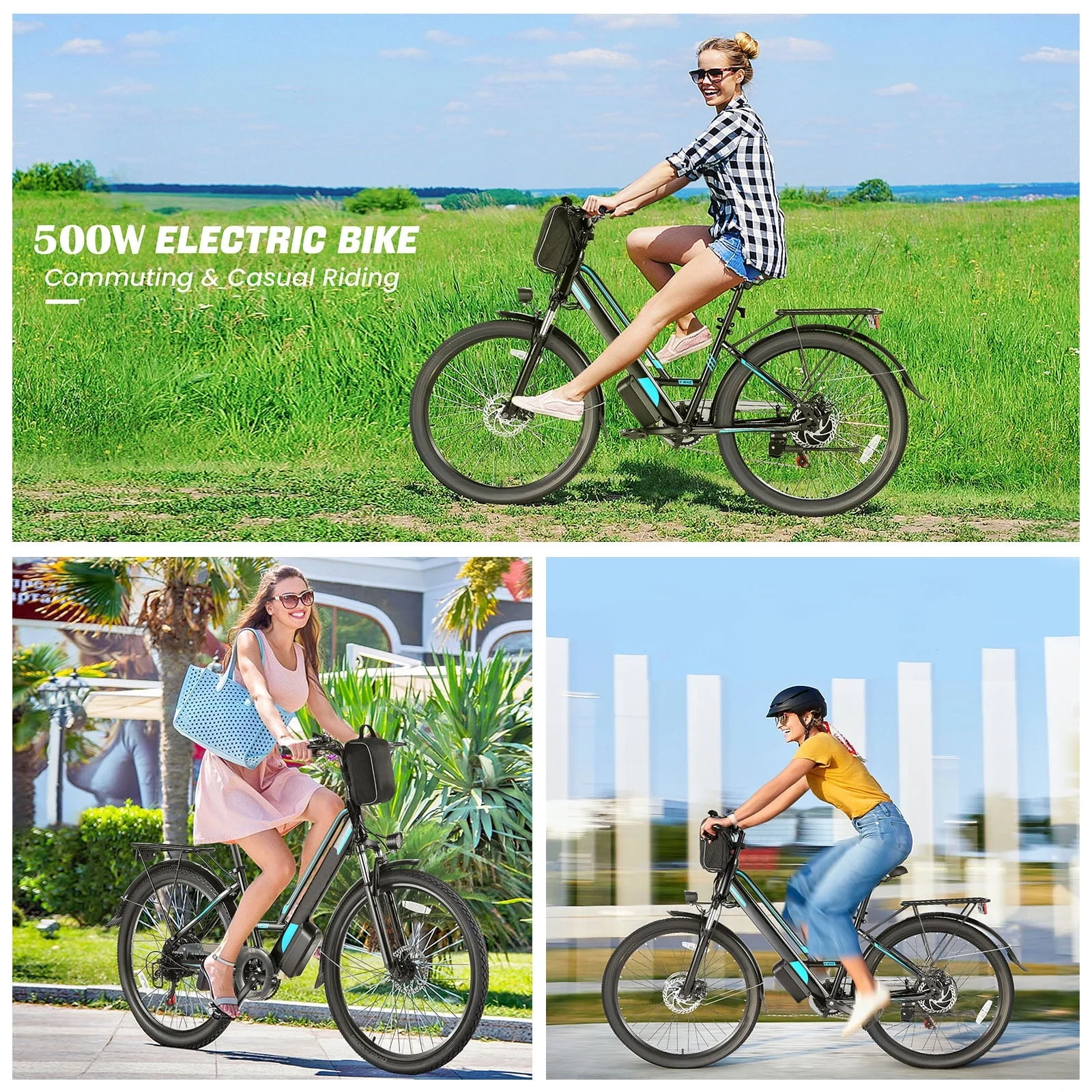 Gocio 26in Low-Step Electric Commuter Bike, 500W, 48V