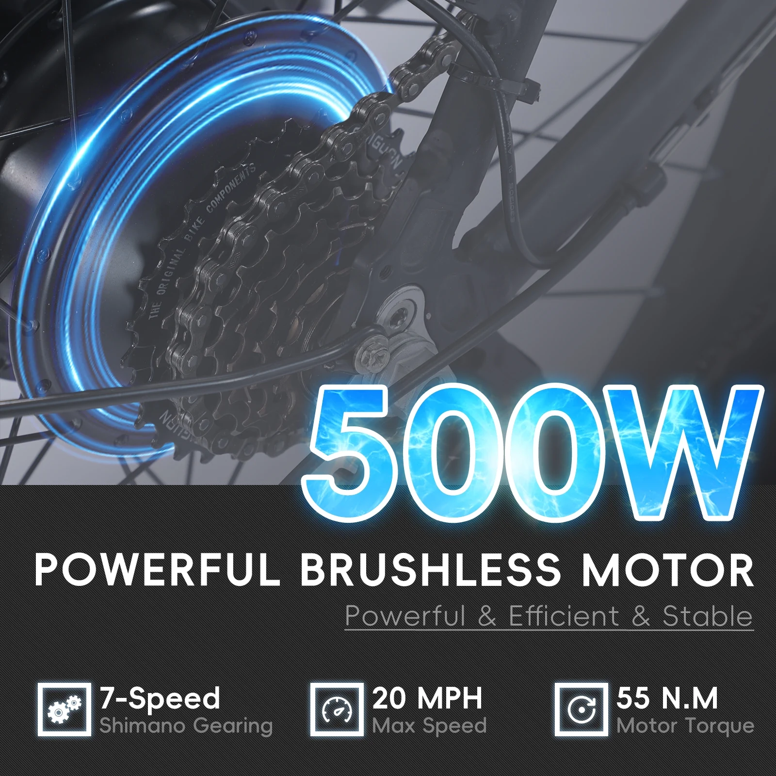 26in Fat Tire Electric Bike, 750W Peak, 48V 13Ah
