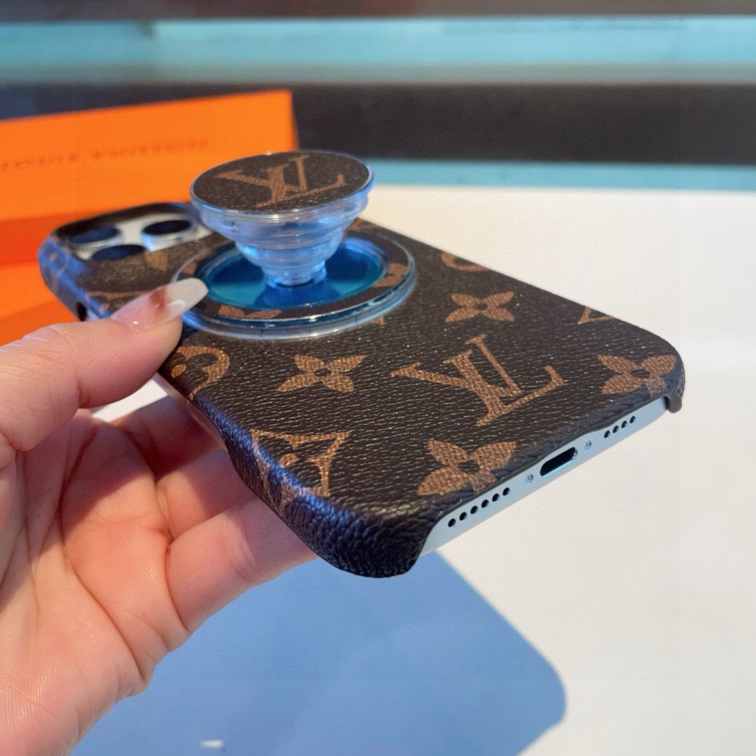 LV Classic Monogram Phone Case with Strong Magnetic & Logo Stand