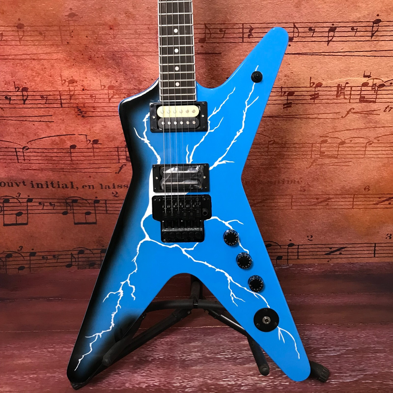 Chinese Electric Guitar Dimebag Dean ML From Hell Blue Lighting Body Bridge
