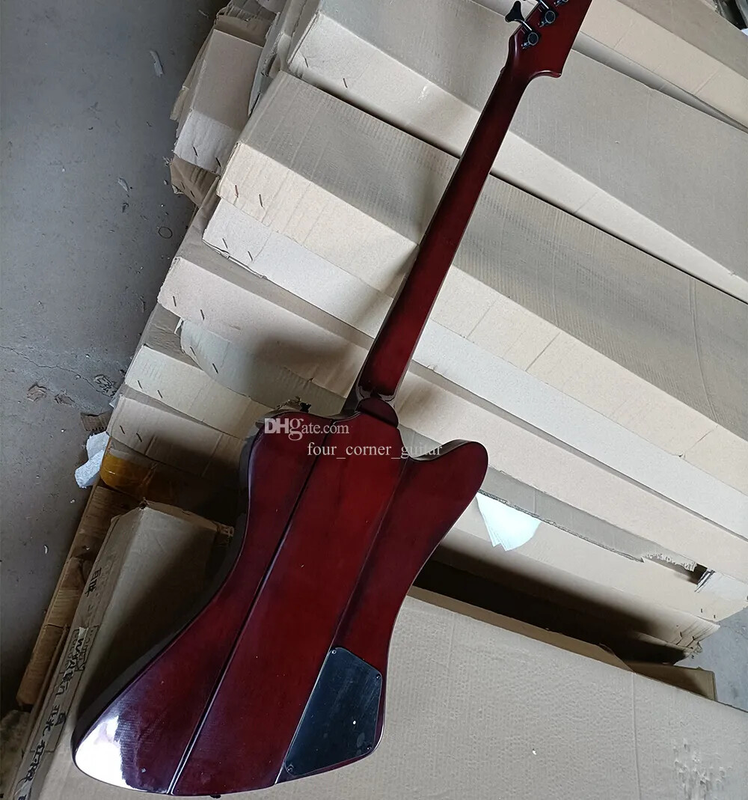 Left Hand 4 Strings Electric Bass Guitar with White Pickguard Rosewood Fretboard