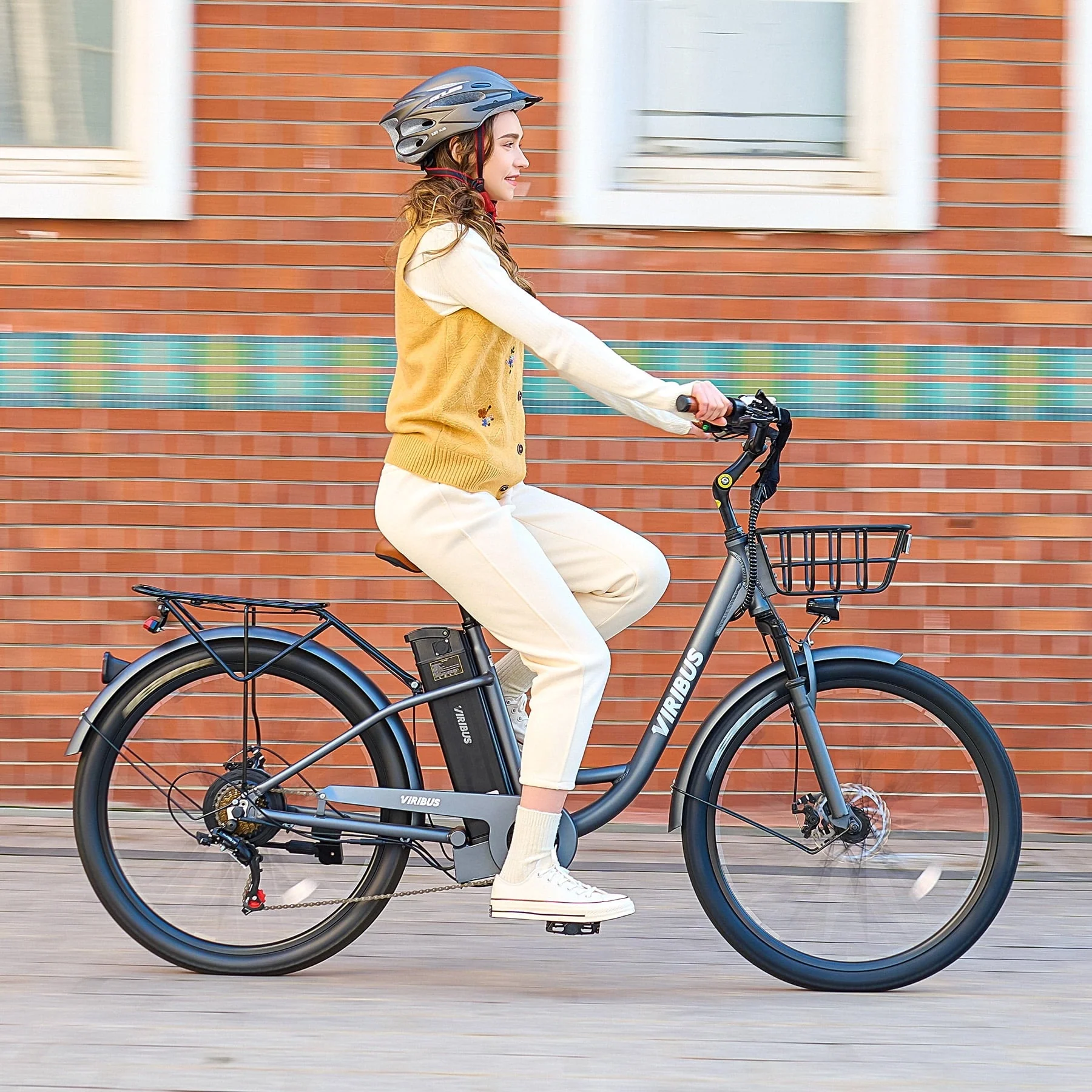 Viribus 26in Pedal-Assist Electric Bike, 500W, 48V, Black