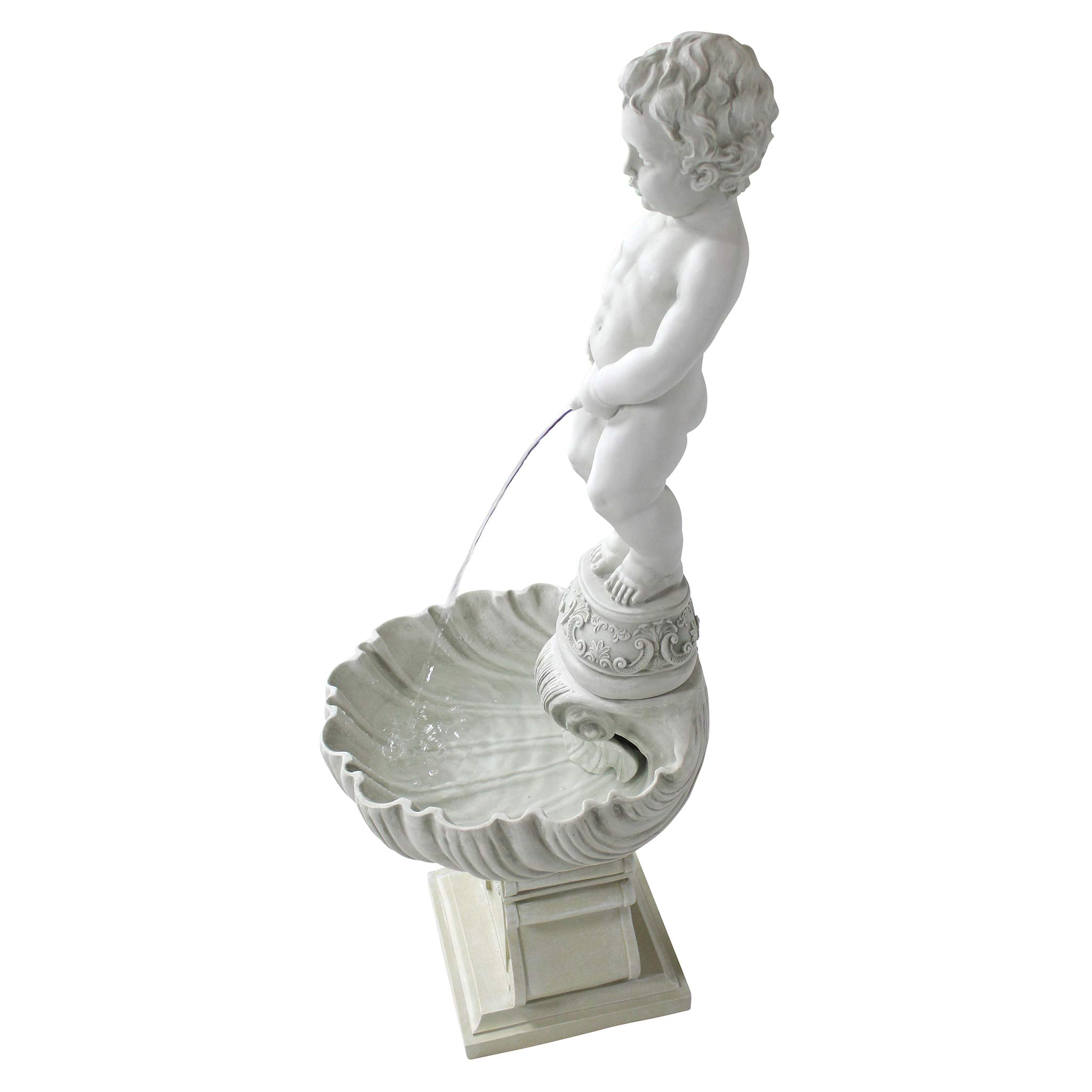 Complete Manneken Pis Peeing Boy Water Fountain Garden Decor