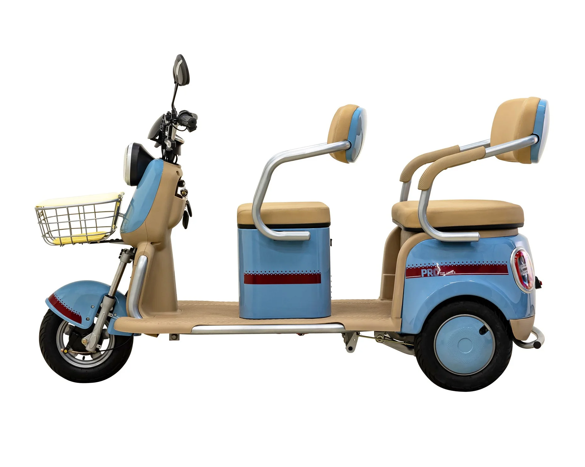 Massimo MGC Two-Seat 3-Wheel Electric Cart, Blue