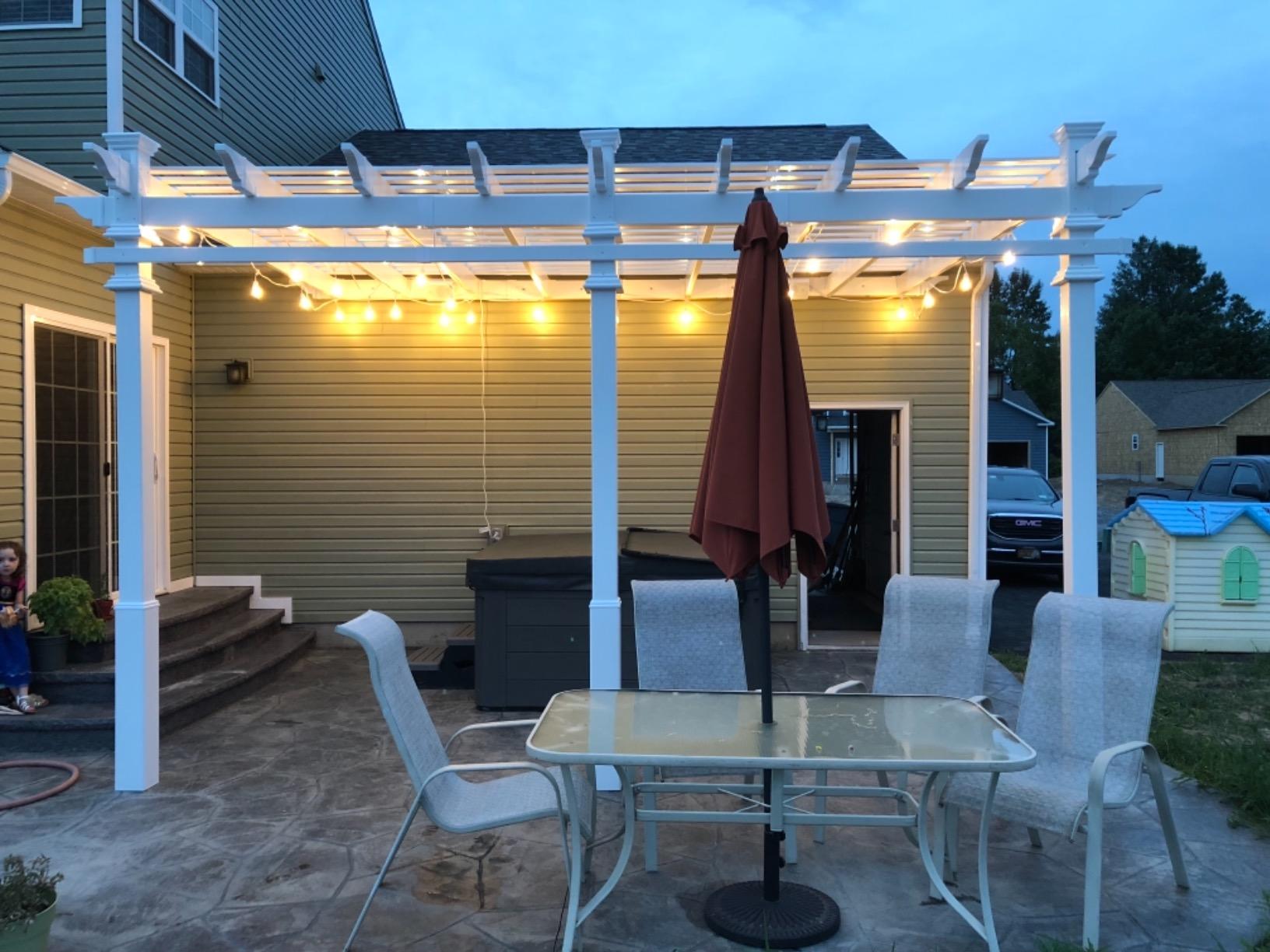 Valencia 12' x 16' Attached Vinyl Pergola