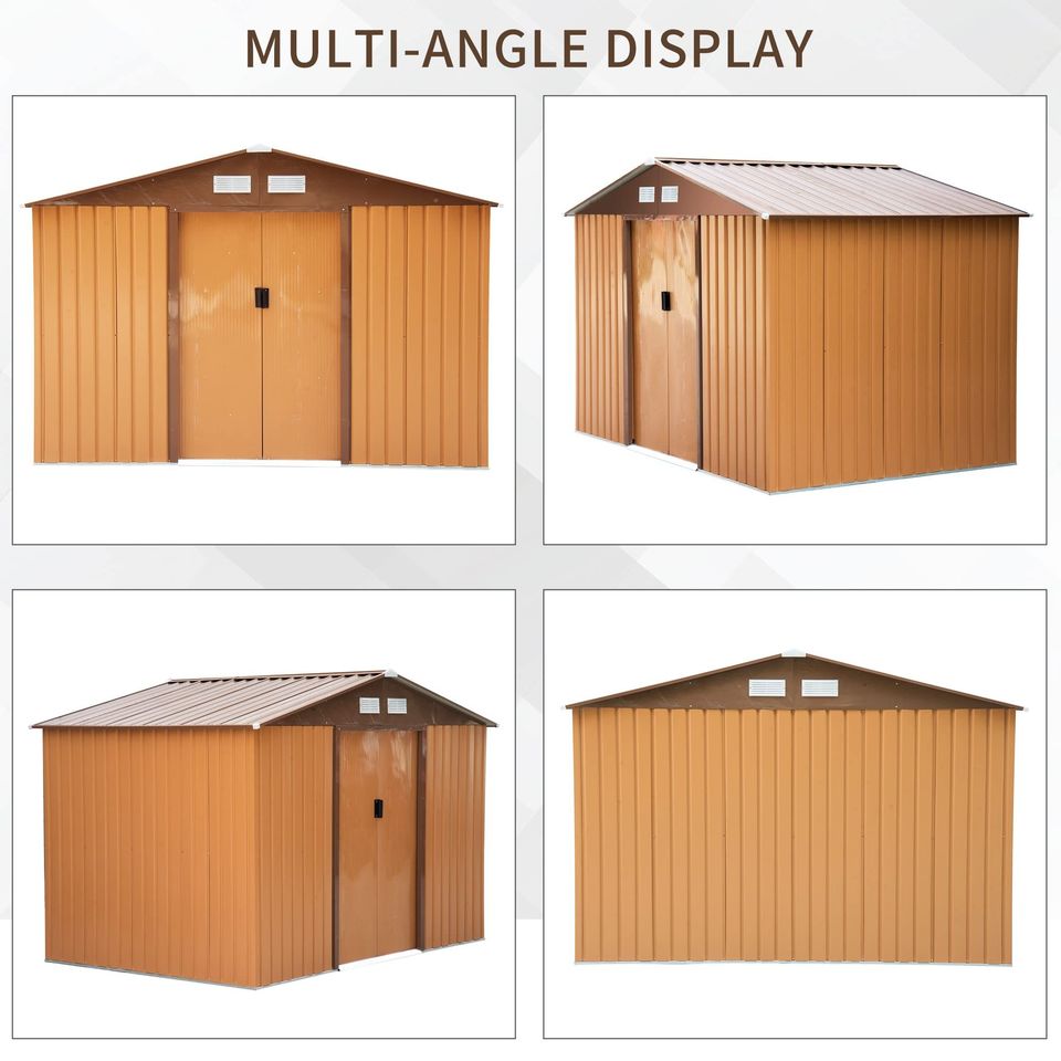 Outdoor garden storage shed Metal tool storage double doors