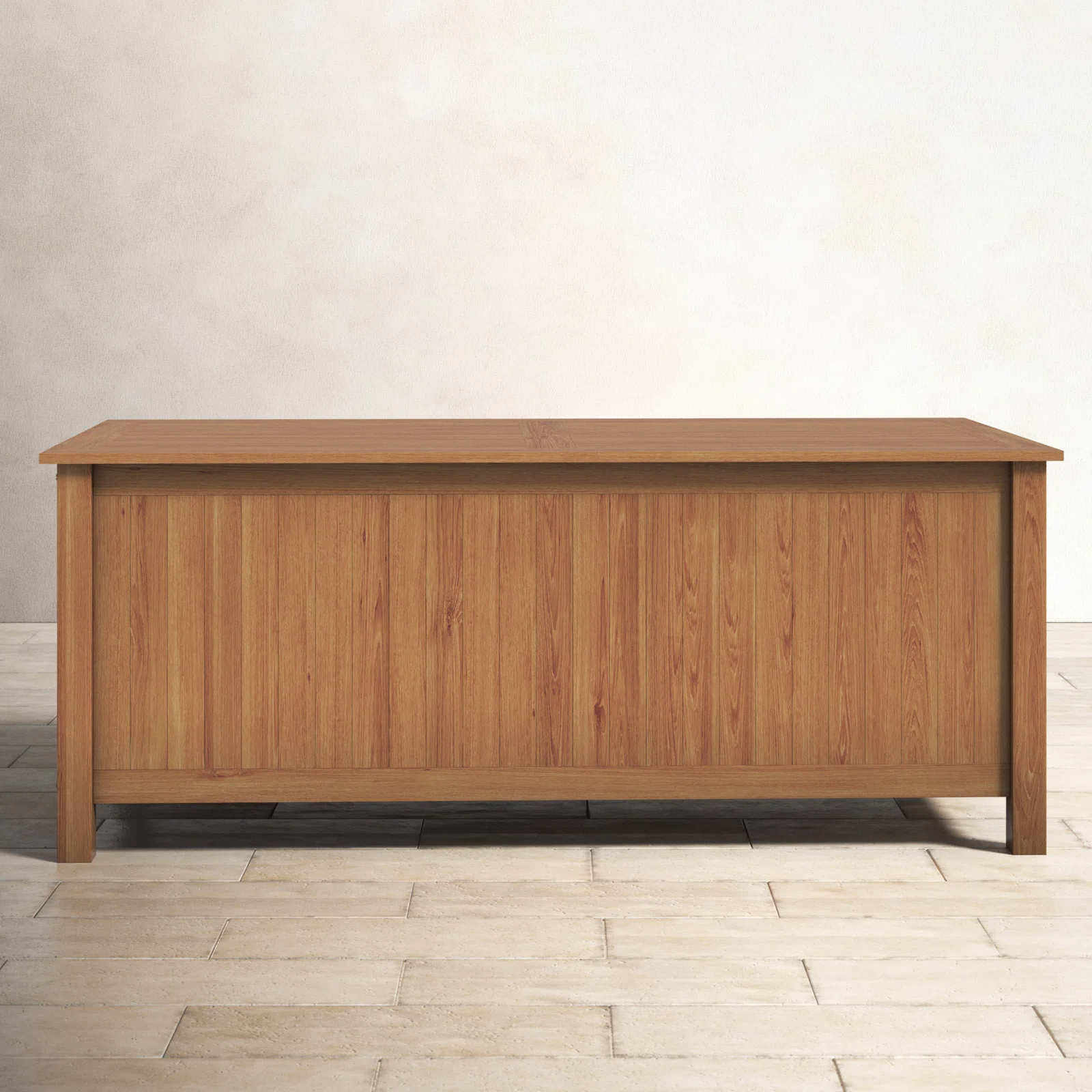 Birch Lane Summerton Teak Solid Wood Deck Box in Natural Teak