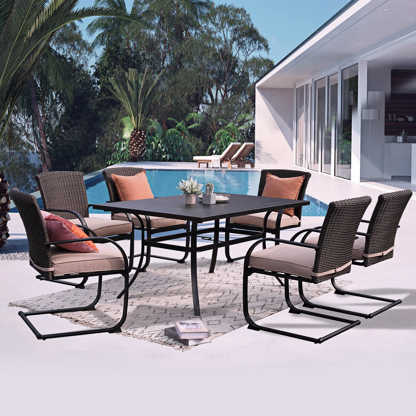 Outdoor 7 Pcs Dining Table Set