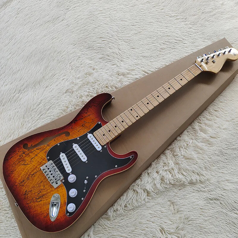 Classic Electric Guitar F-hole Semi Hollow Guitar, ProfessionalReal Maple Fingerboard