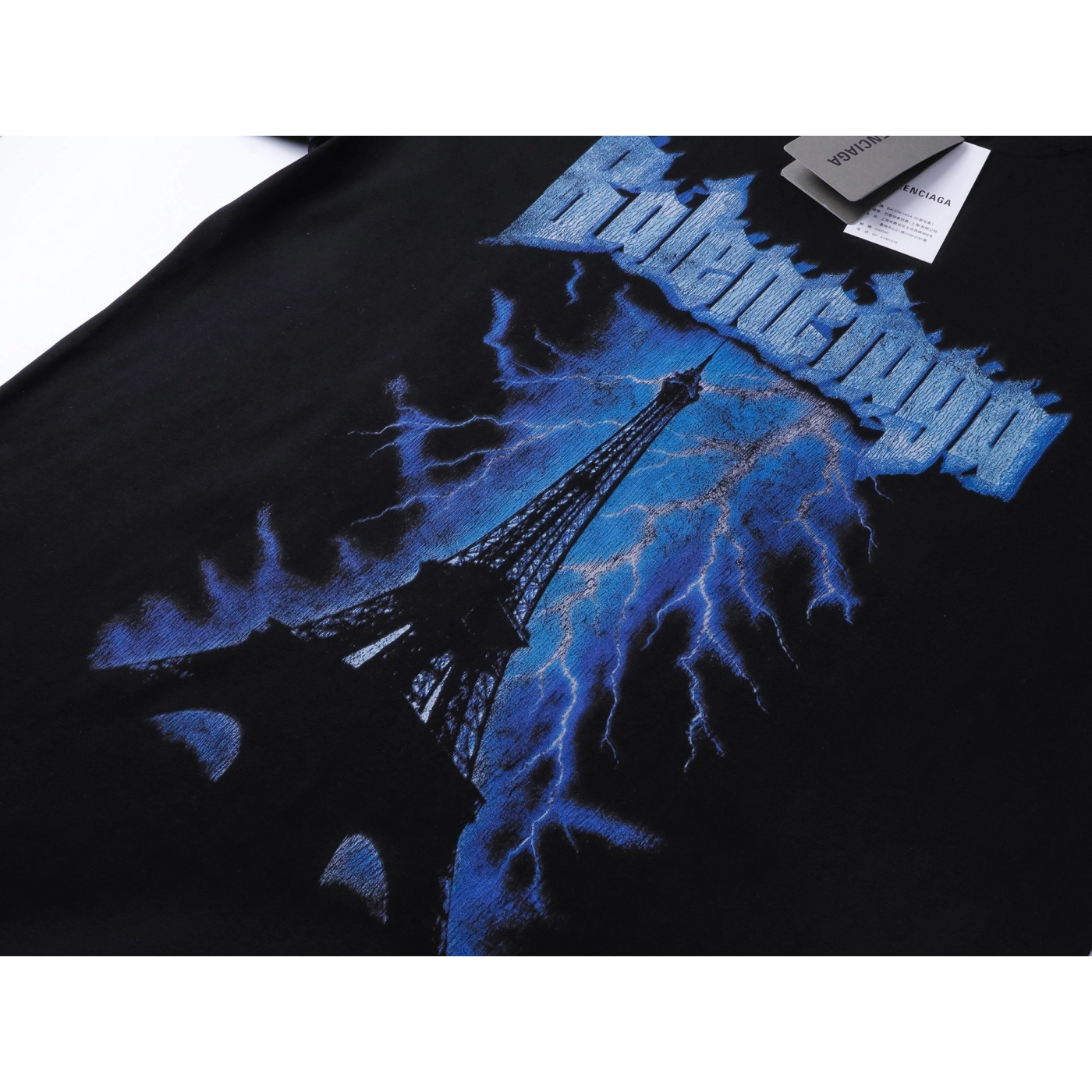 Balenciaga Paris Eiffel Tower Printed T-shirt Black