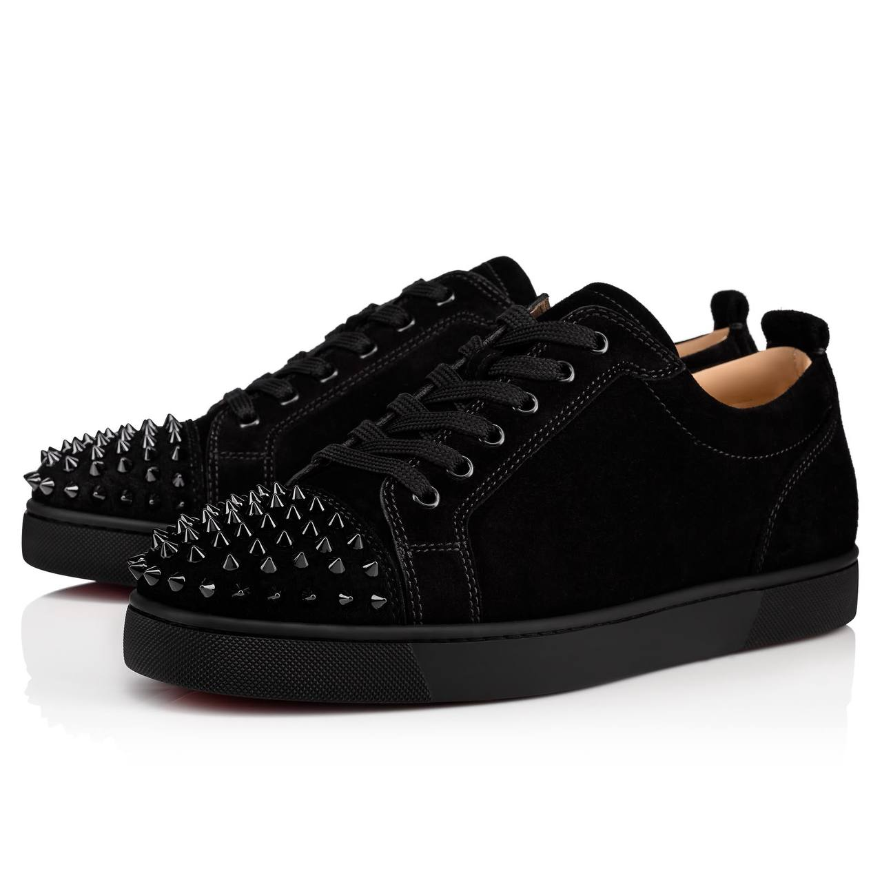 Christian Louboutin Louis Junior Spikes Flat Taupe