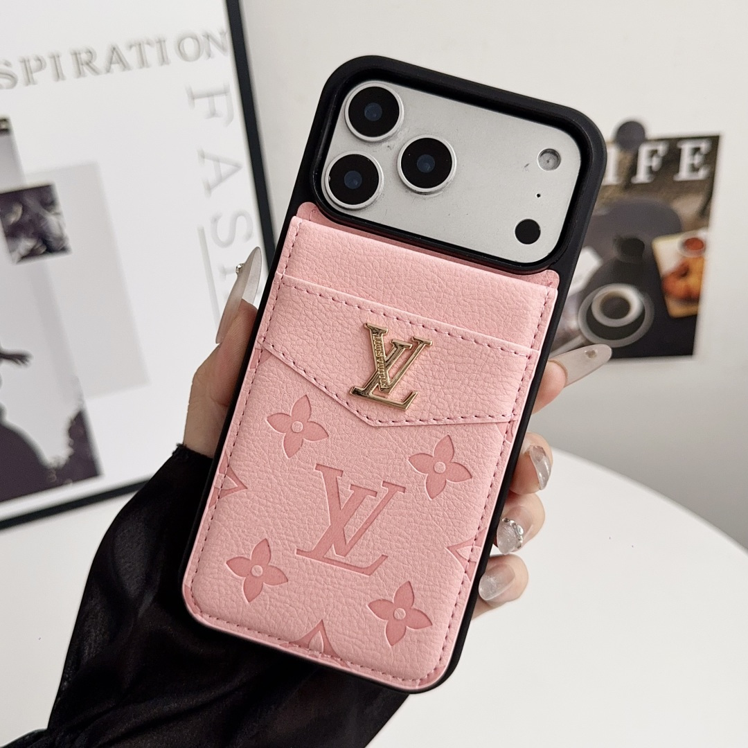 Luxury LV & Gucci Monogram Card Holder Wallet Phone Case