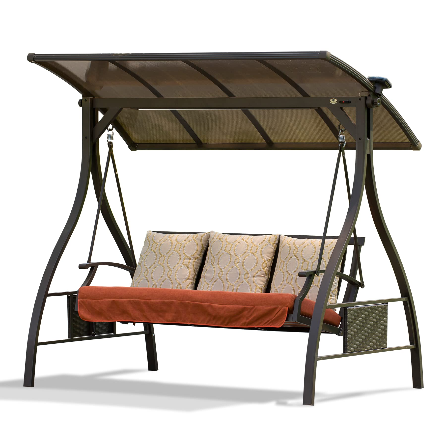 Patio Porch Swing 3 Person Adjustable Canopy Deluxe Hammock