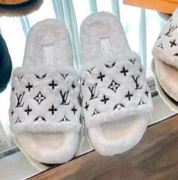 UGG x Louis Vuitton Monogram Fluffy Slide