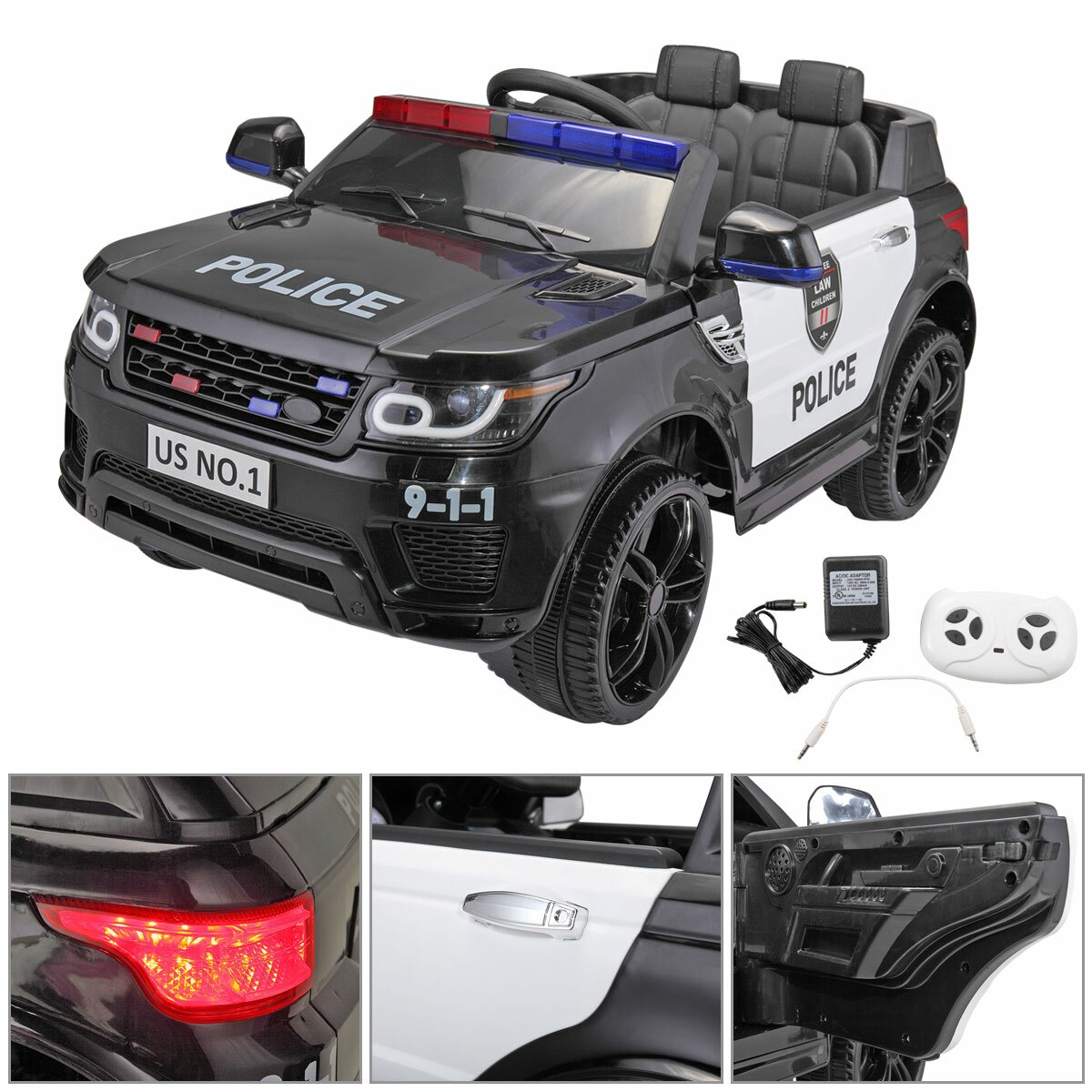 12V Kids Ride on Police Car with Remote Control