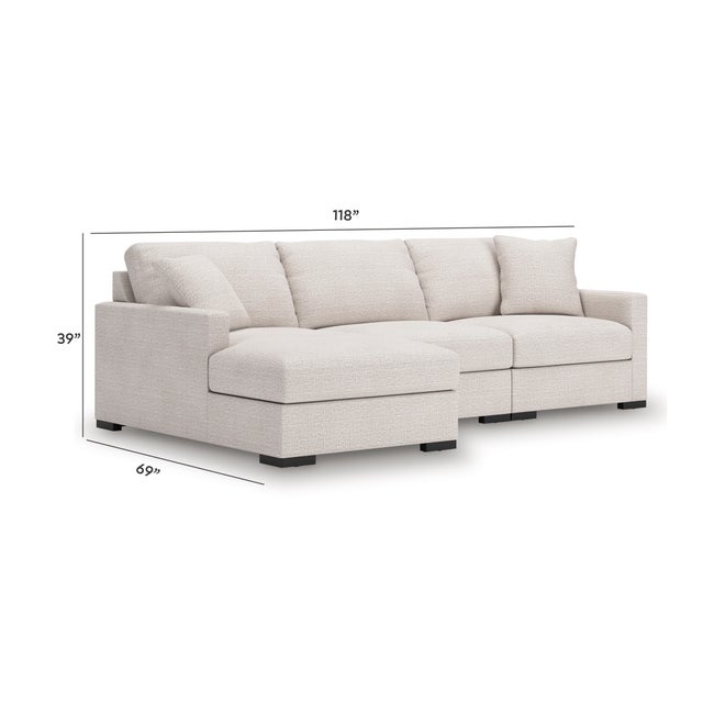 Omaha by Ashley 3-Piece Modular Next-Gen Nuvella™ Performance Fabric Sofa Chaise