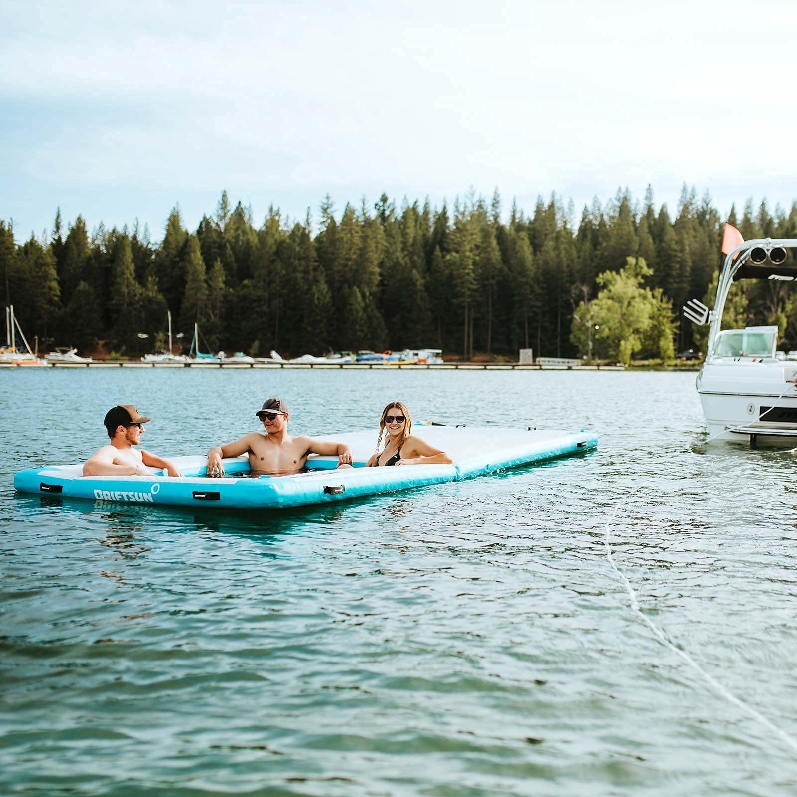 Inflatable Floating Dock Platform - 15x6.5ft Mesa Dock with