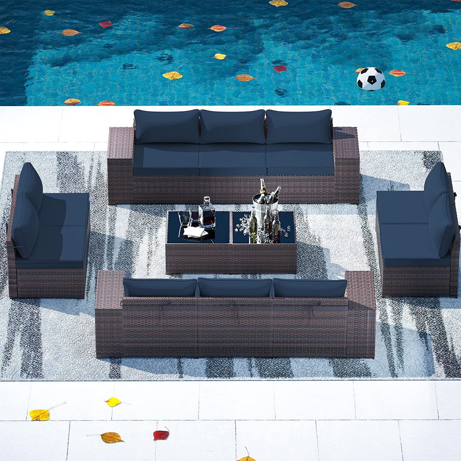 Outdoor Patio Furniture Sets 12-Pc Patio Sectional Furniture