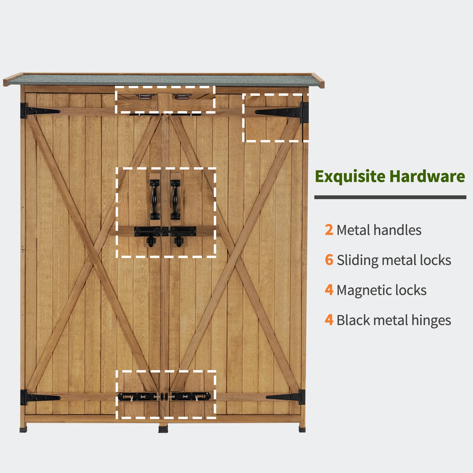 4.5x1.5 ft Solid Wood Lean-To Tool Shed