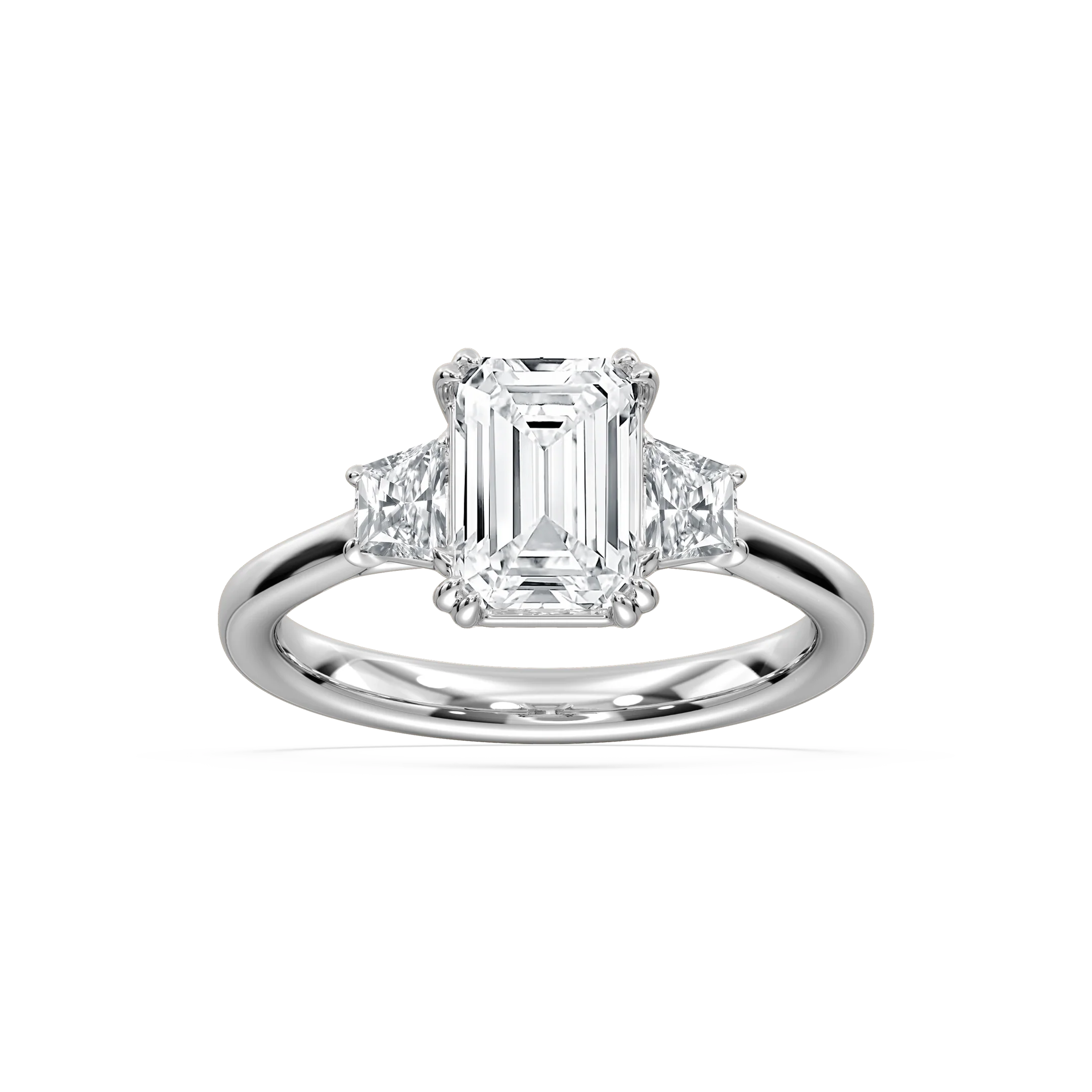 Astra 2 ½ ctw Emerald Lab Grown Diamond Three Stone Engagement Ring