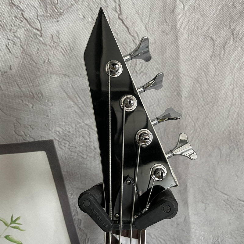 Black Solid Body 4 Strings Electric Bass Guitar Rosewood Fretboard Chrome Parts