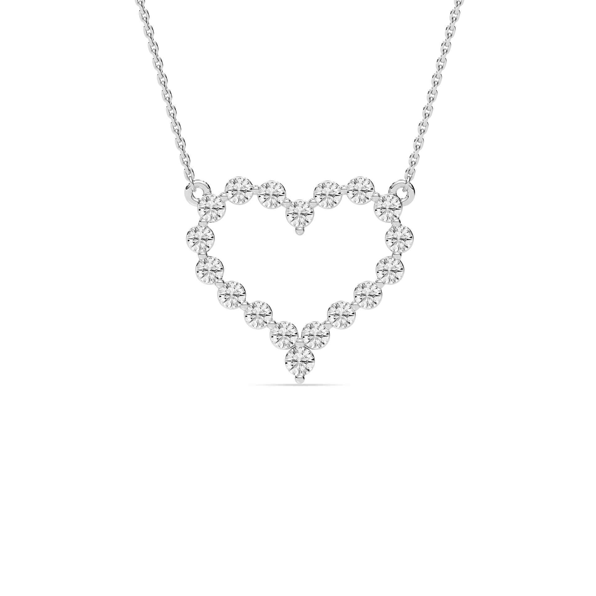 1 ctw Round Lab Grown Diamond Everlasting Heart Pendant  - 18 Inches